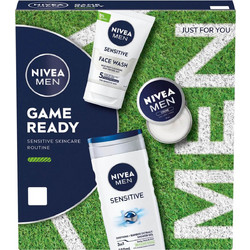 Nivea Ready Sensitive Shower Gel 250ml + Sensitive Face Wash 100ml + Moisture Cream 30ml
