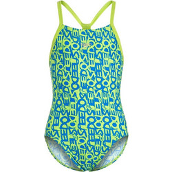 Speedo Text Allover Rippleback Αθλητικό Παιδικό Μαγιό Ολόσωμο για Κορίτσι Πράσινο Lime 8-09142B112