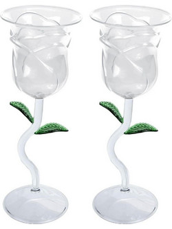 Σετ Ποτήρια Κρασιού Γυάλινα Κολωνάτα MikaMax Rose Wine Glass Set 200ml 2τμχ 8719481358792
