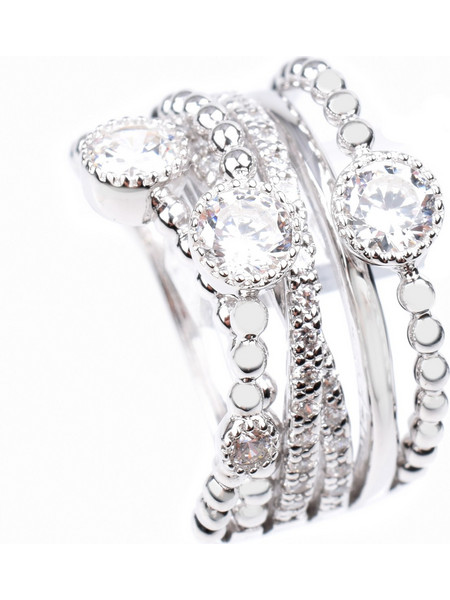 Diamonfire Γυναικείο Δαχτυλίδι Ροζέτα από Ασήμι 925 με Ζιργκόν 61178010821