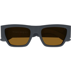 Alexander McQueen AM0393S 003 Ανδρικά Γυαλιά Ηλίου Τετράγωνα Κοκάλινα Μαύρα με Καφέ Φακό