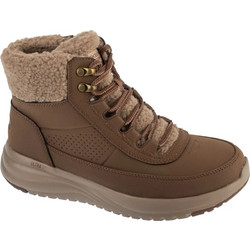 Skechers Γυναικεία Μποτάκια Χιονιού Suede Καφέ με Γούνα 144756-CHOC