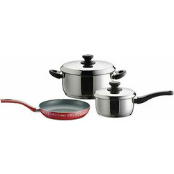 Pyramis Smartcook Σετ Μαγειρικά Σκεύη από Ανοξείδωτο Ατσάλι με Αντικολλητική Επίστρωση 3τμχ 014004001
