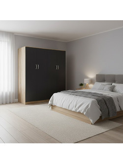 Pakoworld Τετράφυλλη Ντουλάπα Ρούχων Wenge 160x42x180cm 383-000247
