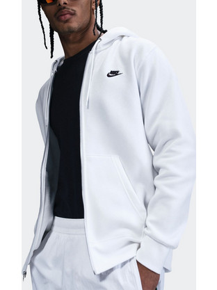 Nike Ανδρική Ζακέτα Φούτερ με Κουκούλα και Φερμουάρ Λευκή FN3861-100