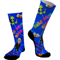 Dimisocks Do You Dare Ανδρικές Κάλτσες Ψηλές με Σχέδια Royal Blue 70157