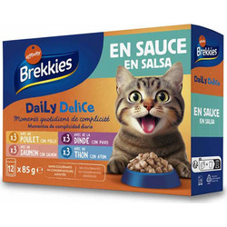 Affinity Brekkies Daily Delice Adult Mix with Chicken, Turkey, Salmon & Tuna in Gravy 12x85gr