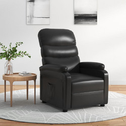 vidaXL Πολυθρόνα Relax Ανακλινόμενη Δερματίνη Μαύρη 342686