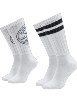 Converse Ανδρικές Κάλτσες Ψηλές με Σχέδια Λευκές 2Pack E744W