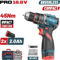 Bormann BBP1645X22CA Μπαταρίας Brushless 16.8V 2x2Ah