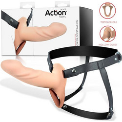 IntoYou Action Large Premium Hollow Harness Strap On με Dildo 17cm Flesh