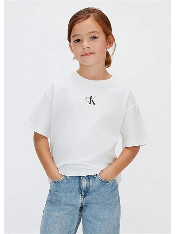 Calvin Klein Παιδικό T-Shirt Κοντομάνικο Λευκό LVCKSJA16G-YAF