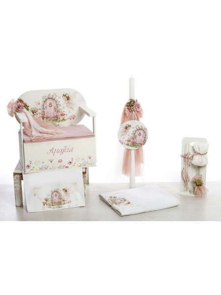 Bellissimo Σετ Βάπτισης με Παγκάκι για Κορίτσι Woodland Fairy Magic ΣΚΒ-2618