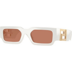 Versace VE4506U 554473 Γυναικεία Γυαλιά Ηλίου Ορθογώνια Κοκάλινα Λευκά με Καφέ Φακό