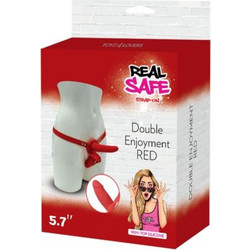 Toyz4lovers Real Safe Double Enjoyment Harness Strap On με Dildo 14.5cm Κόκκινο