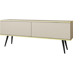 LH-homefurniture Έπιπλο Τηλεόρασης Ξύλινο Μπεζ Μ135xΠ30xΥ32cm Oro