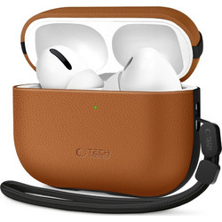 Tech-Protect NaturalFit Θήκη Σιλικόνης με Γάντζο για Apple AirPods Pro 3 Καφέ