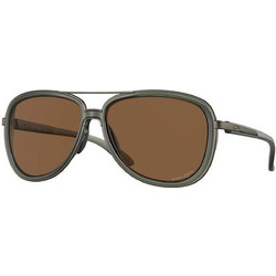Oakley OO4129 25 Ανδρικά Γυαλιά Ηλίου Aviator Κοκάλινα Μαύρα με Καφέ Φακό
