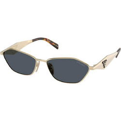 Prada PR50S ZVN70B Ανδρικά Γυαλιά Ηλίου Πολυγωνικά Μεταλλικά Χρυσά με Μπλε Φακό