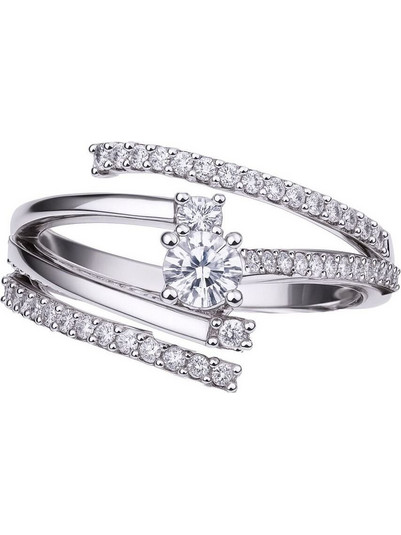 Diamonfire Γυναικείο Δαχτυλίδι Ροζέτα από Ασήμι 925 με Ζιργκόν 61192510821