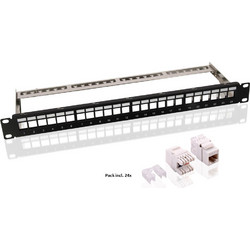 Goobay 95336 Patch Panel Keystone Rack 1U 19" 24 Θυρών Cat.6 Unshielded UTP