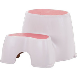 Chipolino BabyUp2 Βοηθητικό Σκαλοπάτι Μπάνιου Διπλό Πλαστικό Αντιολισθητικό Λευκό Ροζ PZSBU2202CO
