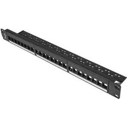 Lanberg PPKS-1024-B Ethernet Patch Panel Rack 1U 19" 24 Θυρών Unshielded