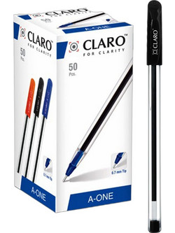 Claro A-ONE Στυλό Διαρκείας 0.7mm Μαύρο 50τμχ CL-1174