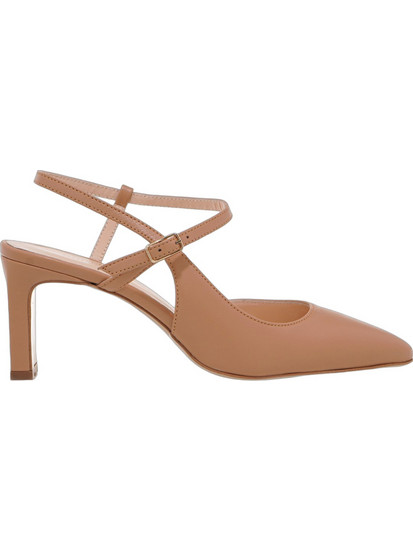 Bruni Γόβες Slingback Δερμάτινες με Χοντρό Ψηλό Τακούνι Ταμπά S423E2564N06
