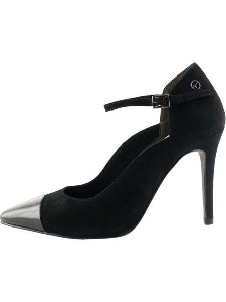 Tamaris Γόβες Suede με Τακούνι Στιλέτο με Λουράκι Μαύρες 1-24403-21