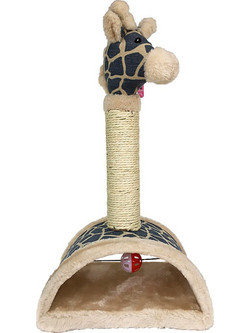 Pet Camelot Giraffe Στύλος με Ονυχοδρόμιο Μαύρος Μπεζ 21x21x49cm