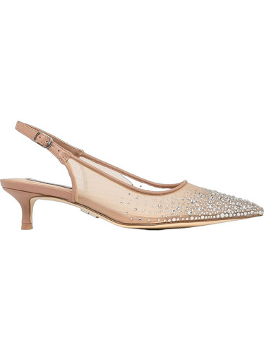 Steve Madden Γόβες Slingback Δερμάτινες με Τακούνι Στιλέτο με Στρας Μπεζ STESH11005346