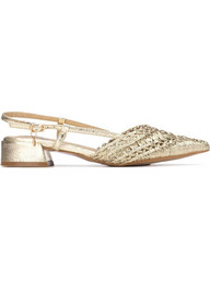 Xti Γόβες Slingback με Χοντρό Χαμηλό Τακούνι Χρυσές 145029
