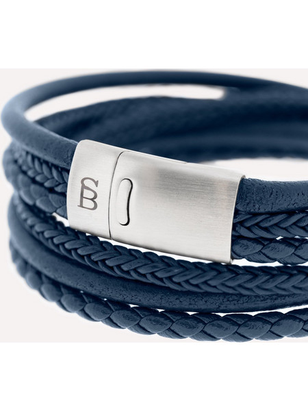 Steel & Barnett Bonacci Ανδρικό Βραχιόλι Χειροπέδα από Δέρμα & Ατσάλι LBB/010