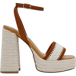 Steve Madden Γυναικεία Πέδιλα Μπεζ με Χοντρό Ψηλό Τακούνι και Φιάπα 11005464