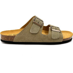 Plakton Afelpado Γυναικεία Σανδάλια Suede Ανατομικά Χακί Πράσινα 180010
