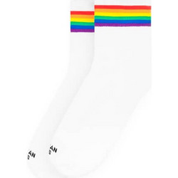 American Socks Rainbow Pride Ανδρικές Κάλτσες Ψηλές με Σχέδια Λευκές AS118