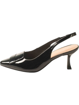 Versace Γόβες Slingback Λουστρίνι με Λεπτό Χαμηλό Τακούνι Μαύρες AM24A169-656S