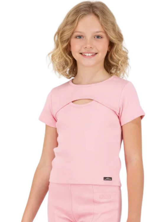 Joyce Παιδικό Crop Top Κοντομάνικο Ροζ Χρυσό 2613509
