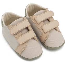 Babywalker Βαπτιστικά Sneakers Αγκαλιάς για Αγόρι Δερμάτινα Μπεζ MI1138