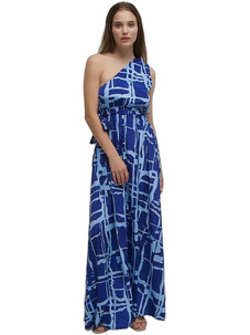 Inart Ble Maxi Καλοκαιρινό Βραδινό Φόρεμα Navy Μπλε 5-41-348-1166