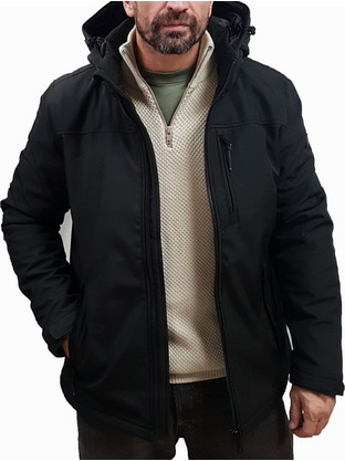Rebase Ανδρικό Μπουφάν Χειμωνιάτικο Puffer Μαύρο 252RJK-2037
