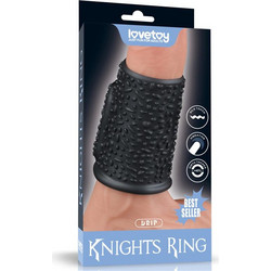 Lovetoy Drip Knights Δαχτυλίδι Πέους Σιλικόνης με Δόνηση Μαύρο
