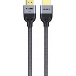 Unitek Καλώδιο HDMI 2.1 Braided HDMI Male to HDMI Male 3m Grey C11093RGY01-3M