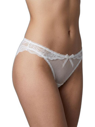 Milena By Paris Γυναικείο Sexy Brazil με Δαντέλα Λευκό 8550
