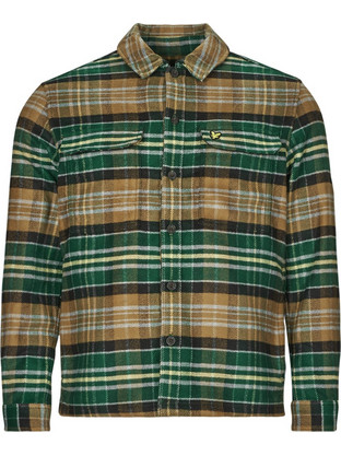 Lyle & Scott Ανδρικό Πουκάμισο Καρό Μακρυμάνικο Κανονική Γραμμή Overshirt Κυπαρισσί LW2104V-X351