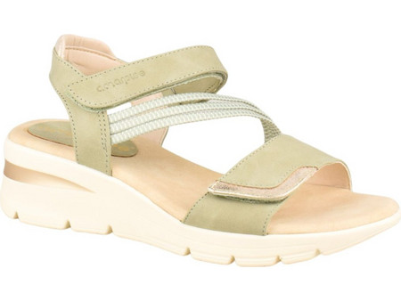 Amarpies Ανατομικές Καλοκαιρινές Γυναικείες Πλατφόρμες Χαμηλές Δερμάτινες Χακί AMD30051