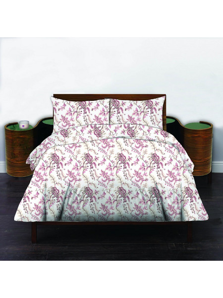 Cosmin Σετ Πάπλωμα Υπέρδιπλο 220x240 Libre Flowers White Red 40001050