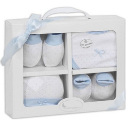 Interbaby Σετ Ρούχων για Νεογέννητο Αγόρι Dots Γαλάζια 4τμχ SET01-01