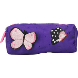 Lyc Sac Butterflies Κασετίνα Βαρελάκι με 2 Θήκες Μωβ 03892